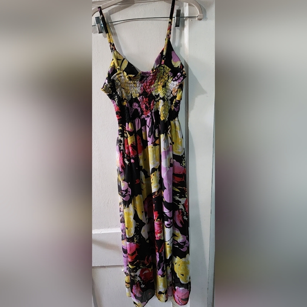 Pink and Purple Strapless Smocked Sundress for Night Out